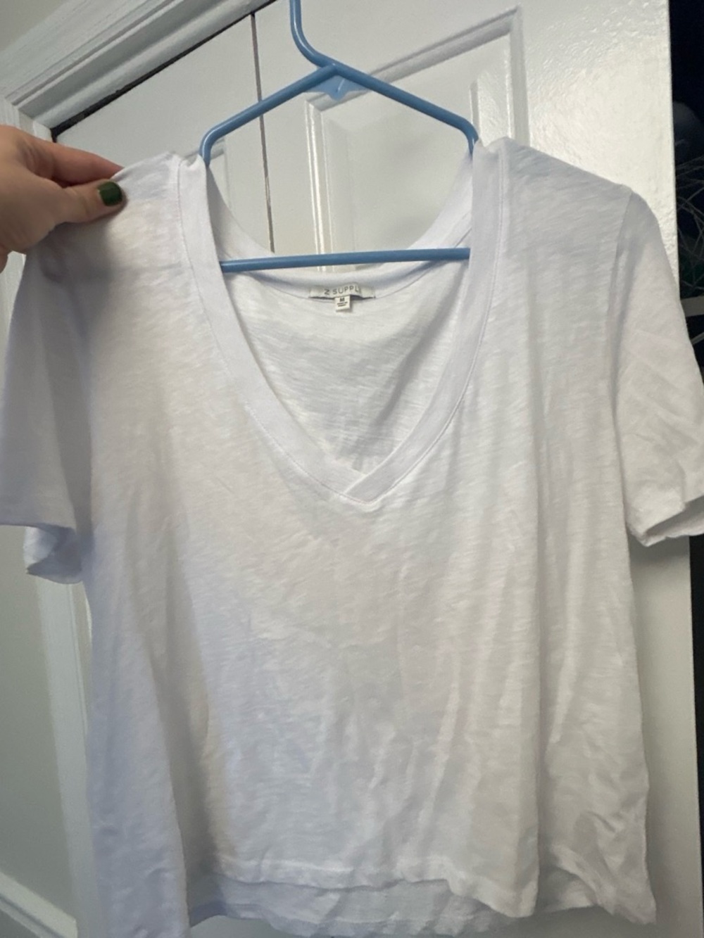 Z Supply White V-Neck Short Sleeve Tee